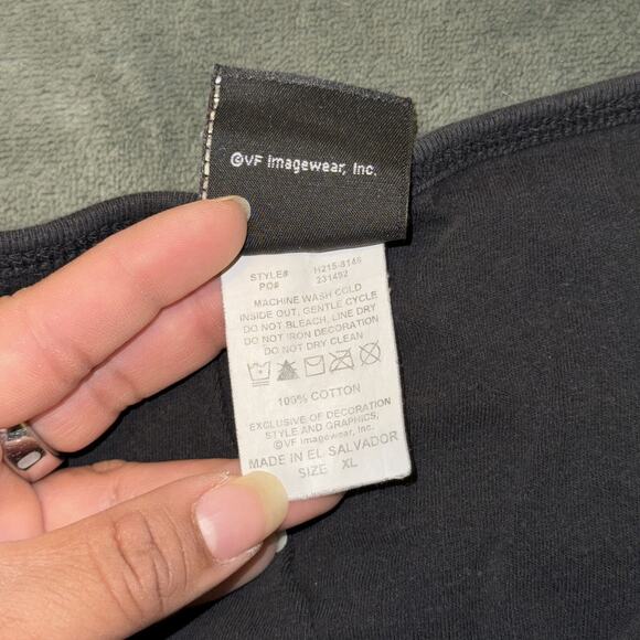 Harley-Davidson Tank Top Women XL Black Sequin Logo Y2K Red Straps Sturgis, MI - Picture 9 of 10